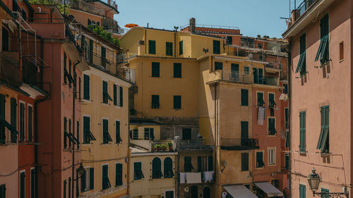 Low angle view of buildings in city