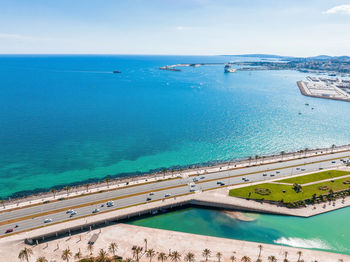 Aerial view of the highway near palma de mallorca