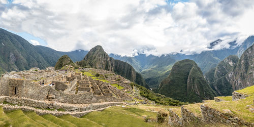 Panoramic view of mountains against sky