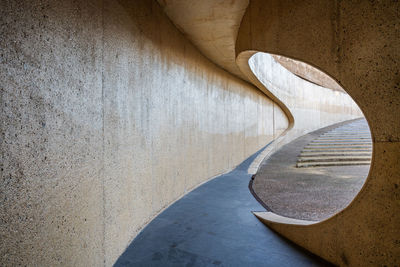 Interior of empty walkway