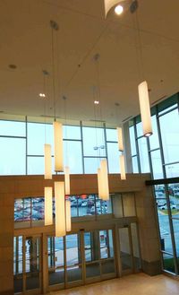 Low angle view of illuminated building