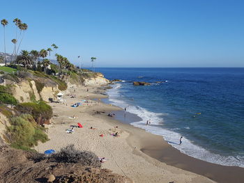 High angle view of beach