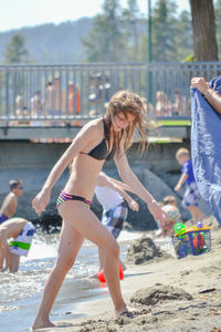 People enjoying at beach