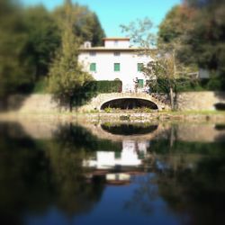 Reflection of buildings in water