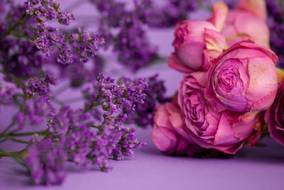 Close-up of pink rose bouquet