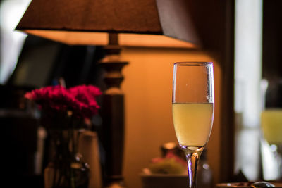 Close-up of beer in glass