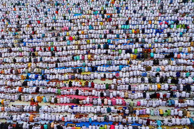 Uncounted devotee. thousands and thousands muslims people are doing their holy prayer during eid.