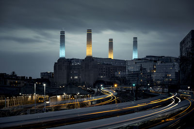 Illuminated city at night