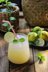 Close-up of drink on table