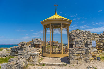 Traditional building against blue sky