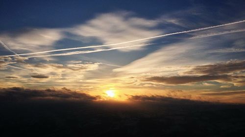 Low angle view of vapor trail in sky