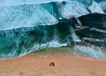 High angle view of beach