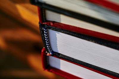 Close-up of open book on table