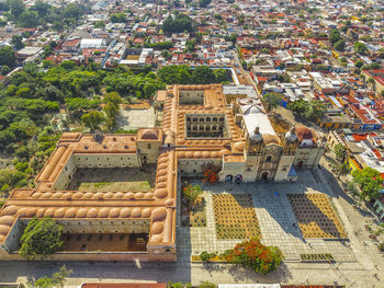High angle view of buildings in city