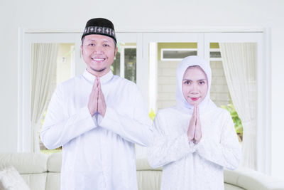 Portrait of a smiling young couple