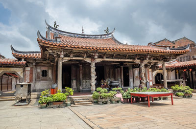 Temple against building