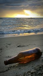 Scenic view of sea at sunset