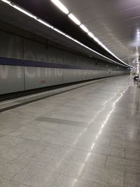 Empty railroad station platform