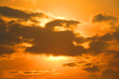 Low angle view of sky at sunset