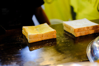 Close-up of bread on table