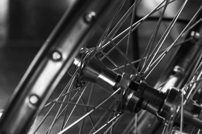 Close-up of bicycle wheel