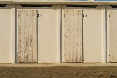 Closed door of building