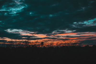 Scenic view of dramatic sky during sunset