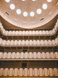 Low angle view of illuminated ceiling