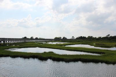 Scenic view of river against sky