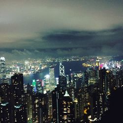 View of cityscape at dusk