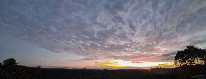 Scenic view of field against sky during sunset