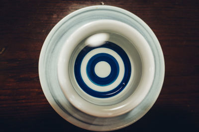 Directly above shot of drink on table