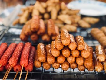 Close-up of meat for sale in market