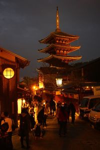 Illuminated city at night