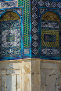 Full frame shot of blue wall of building