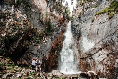 Scenic view of waterfall