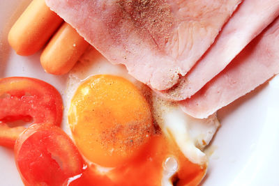 High angle view of breakfast