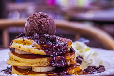 Decadent delights indulging in chocolate kahlua pancakes with espresso mascarpone 