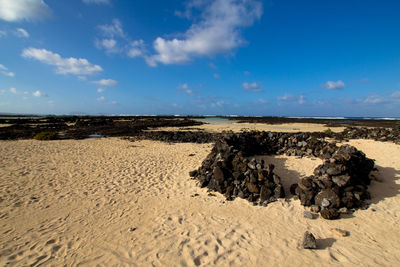 Scenic view of beach against sky