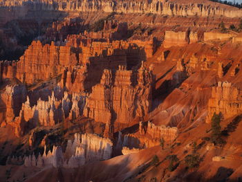 Aerial view of rock formations