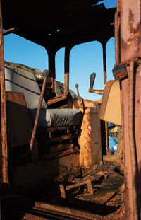 Abandoned building against clear sky