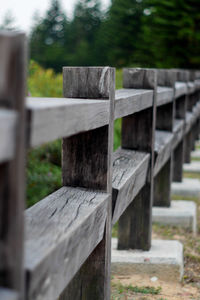 Close-up of cross on cemetery