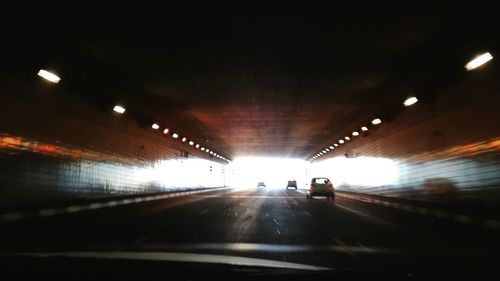 Road passing through tunnel