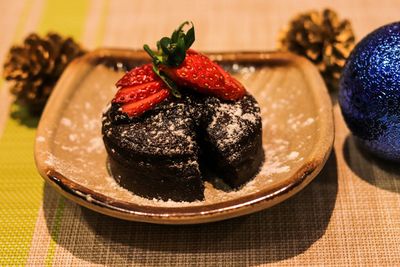 Close-up of dessert in plate