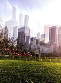 Modern cityscape against sky