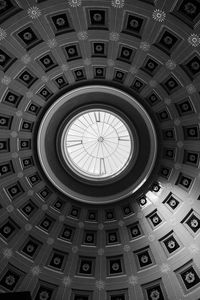 Low angle view of skylight in building