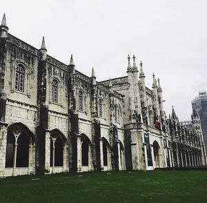 Low angle view of historic building against clear sky