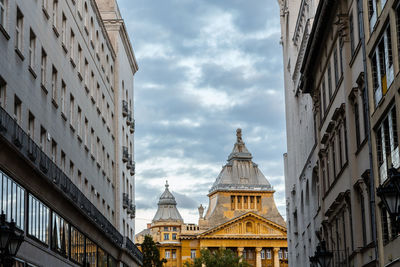 Low angle view of buildings in city