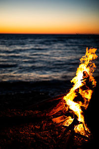 Scenic view of sunset over sea