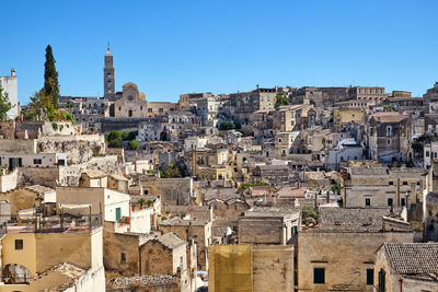 View of the historic old town of matera in southern italy